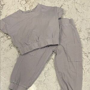 Rylee & Cru Gray Two-Piece Kids Outfit